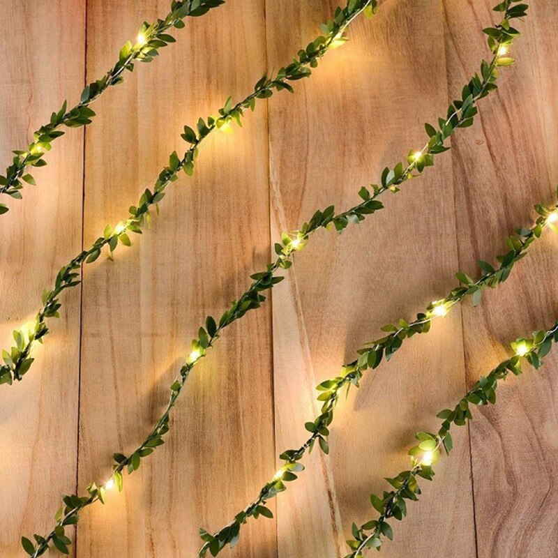 Kerstversiering Lichten Guirlande Led Green Leaf Vine Slingers Led Fairy Lights Kerst Led String Kerstverlichting