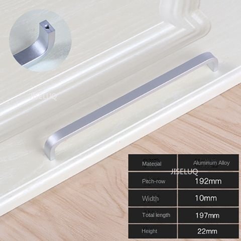 Moderne garderobehåndtak 64mm/96mm/128mm/160mm/192mm solide/hule aluminiumshåndtak kjøkkenmøbelhåndtak skuffhåndtak: Mørk cyan