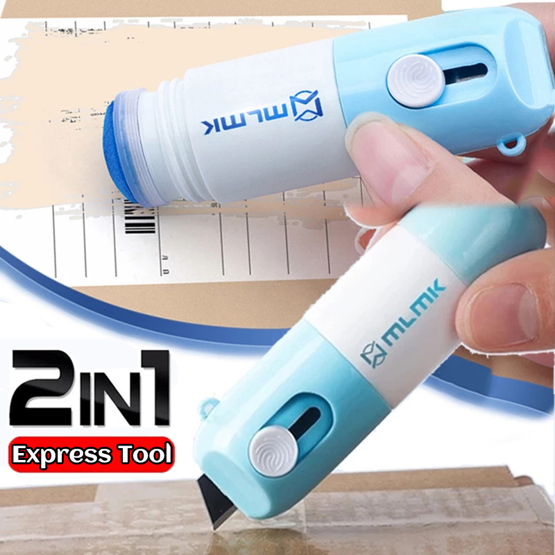 2 In 1 Thermal Paper Correction Fluid Portable Thermal Paper Data Identity Protection Fluid Eraser & Unboxing Knife Office Tools