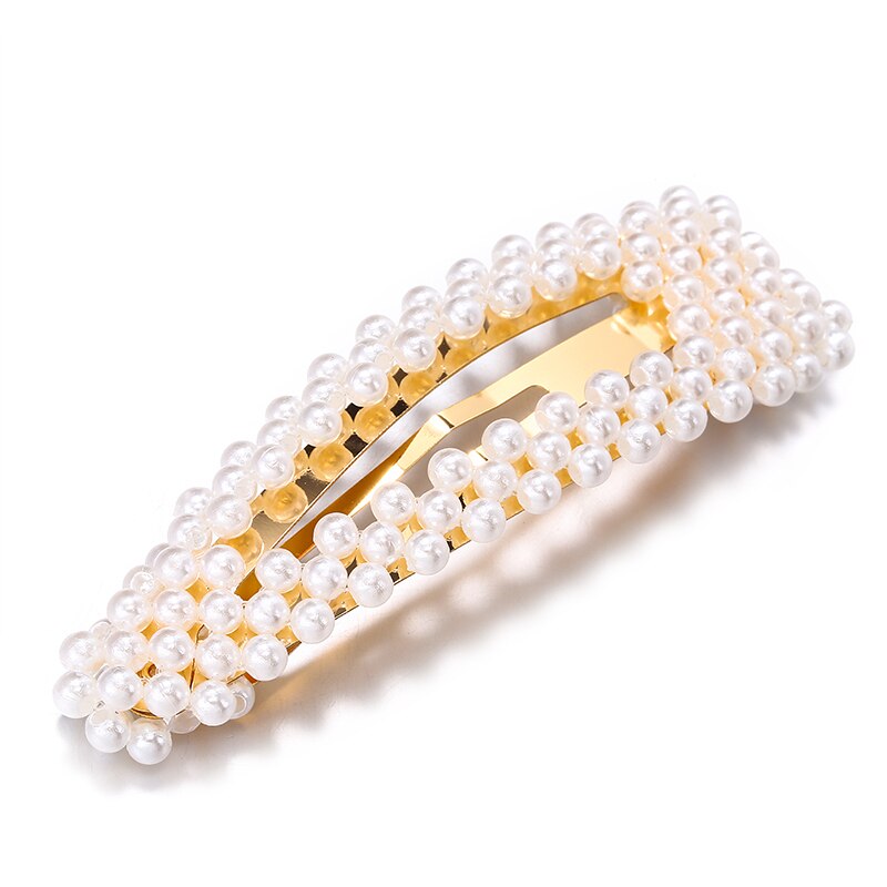 Meisjeshaarklauw geometrische imitatieparel haarspeld krab retro hartvormige kristallen haarspeldjes haaraccessoires voor vrouwen: F001 dagen 1