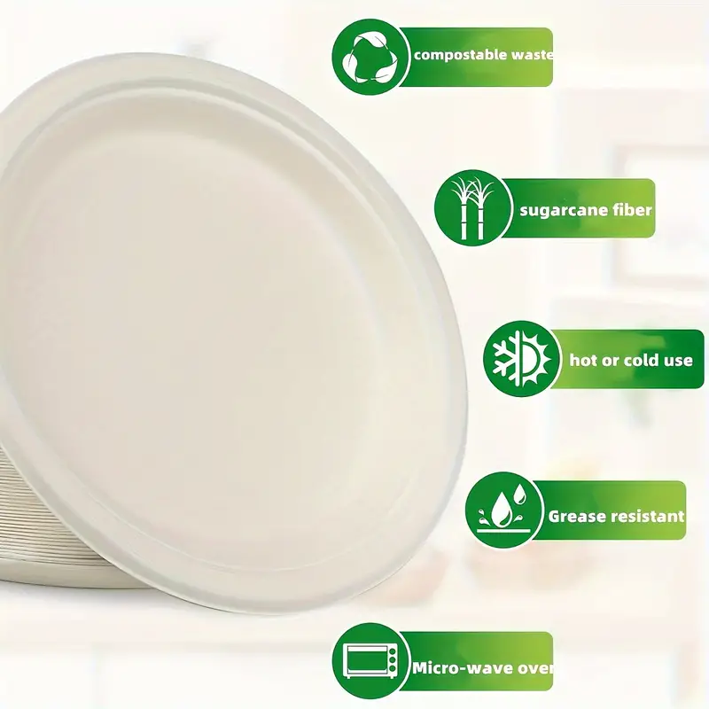 50Pcs Disposable Clear Plastic Plates Heavy Duty Transparent Dinner Plates Fruit Salad Dessert Plates For Birthday Wedding Party