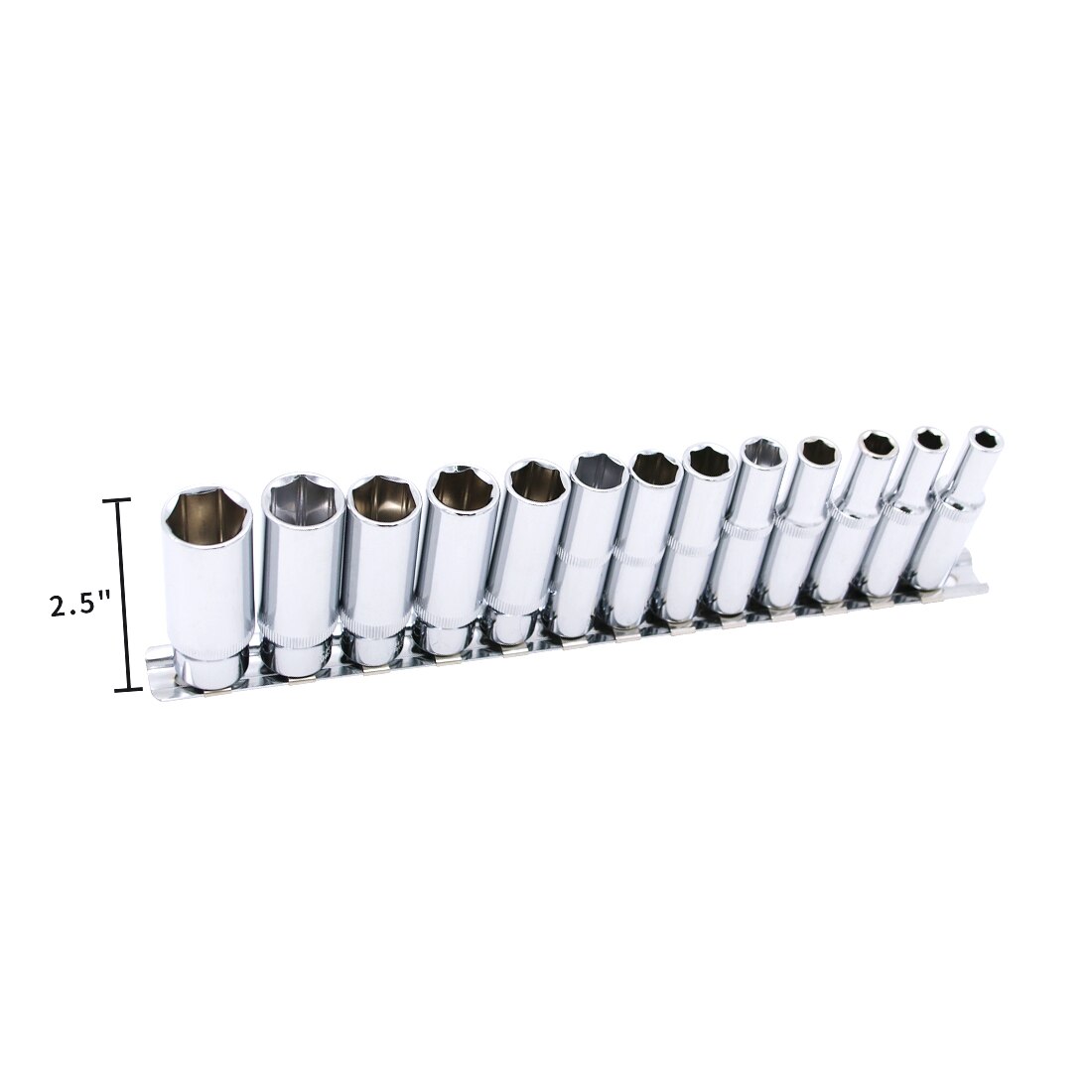 13Pcs 3/8in. Drive Deep Metric Socket Set 6-19mm 6 Point Chrome Vanadium Socket Set