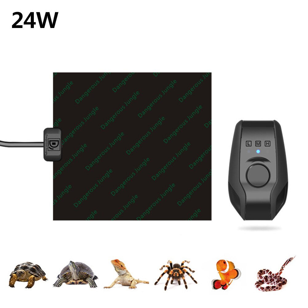 10W/12W/24W/36W/20W/30W gadów mata grzewcza Terrarium mata grzewcza s wodoodporna ciepła poduszka elektryczna dla żółwi wąż jaszczurka chomik: 24W
