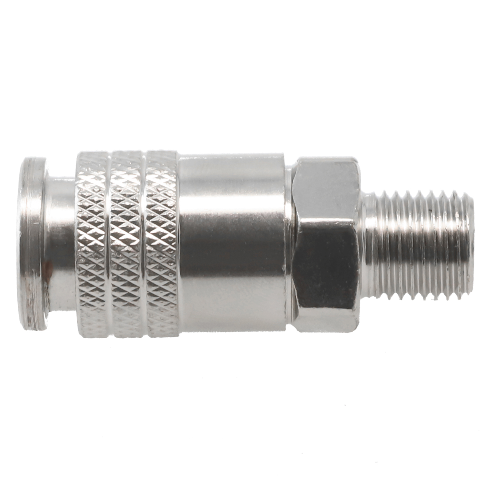 Praktische silberne Metall-Pneumatikverschraubung, EU-Standard-Schnellverbinder für Luftkompressor, G1/4-Außengewinde, einfache Installation