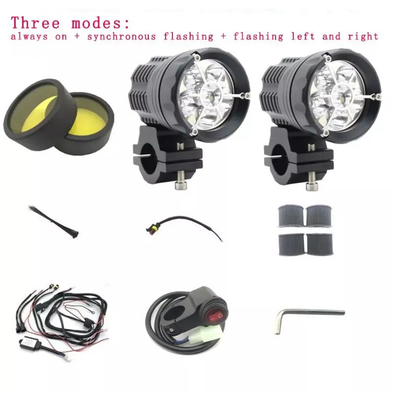 2pcs/1pc 3inch 12v 24v 7500k Waterproof Round Led Night Bar Lights Portable Spotlights Motorcycle Offroad Truck Driving Car Boat