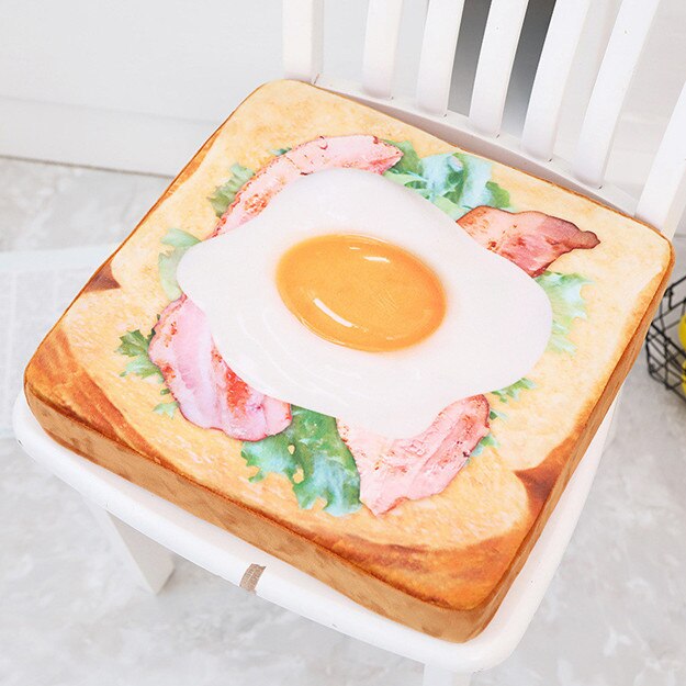 1pc 40*40cm frugt toastpude velsmagende madpude med quiltestof blødt og behageligt for børn som fødselsdag: Æg