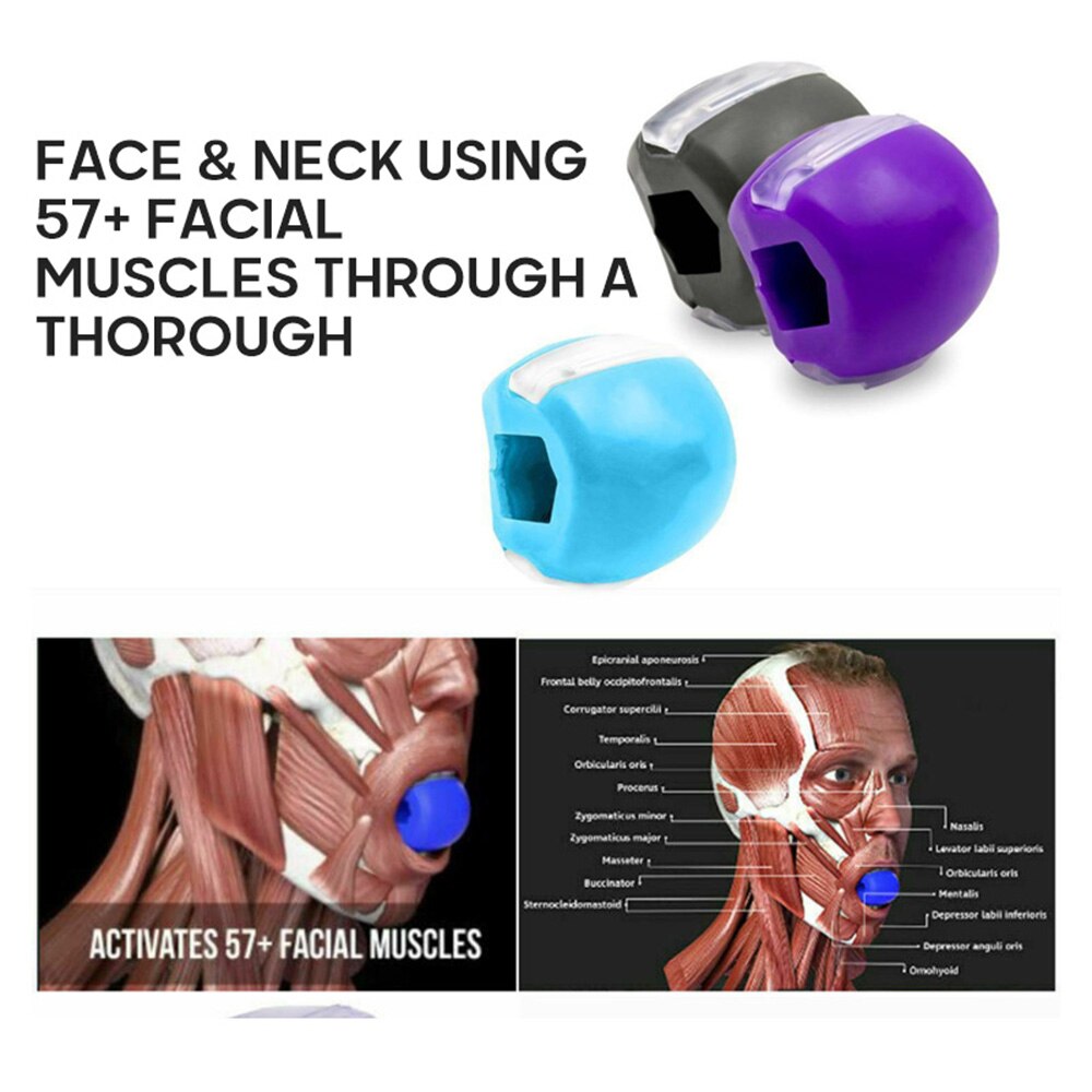 Madkvalitets silicagel kæbeøvelse tygge kuglemuskel træning fitness kuglehals ansigt toning kæbe størrelse kæbe muskeltræning