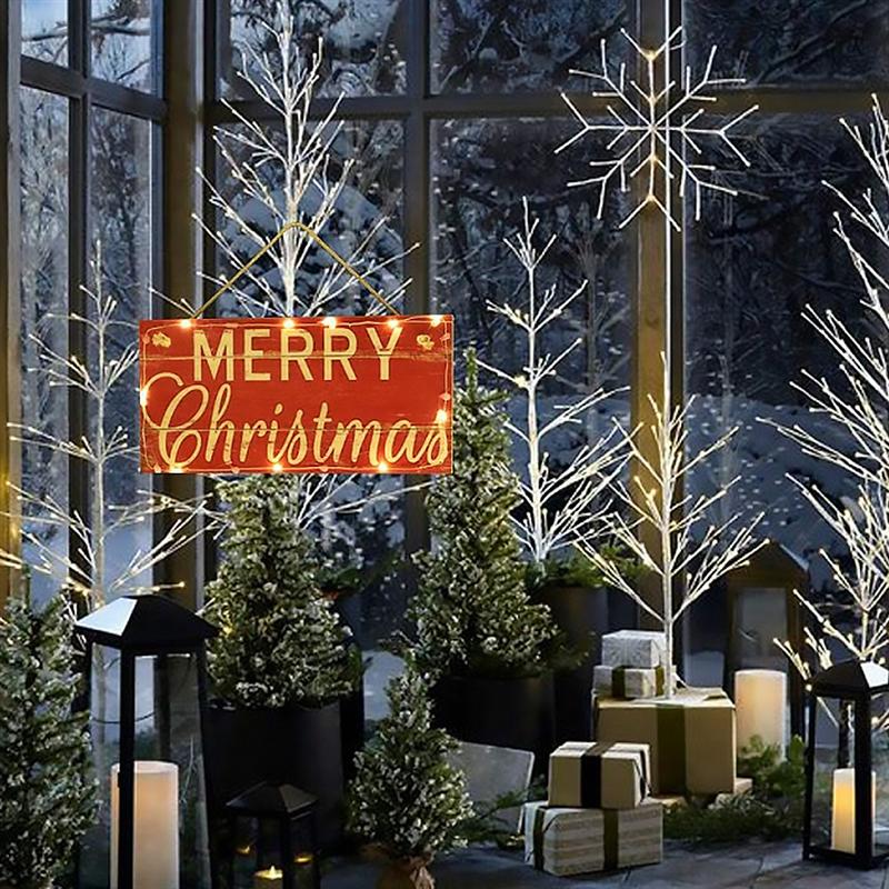 Lysende tre dør hengende skilt juletre ornament tre Gud jul skilt tre dør vegg hengende ornament bord