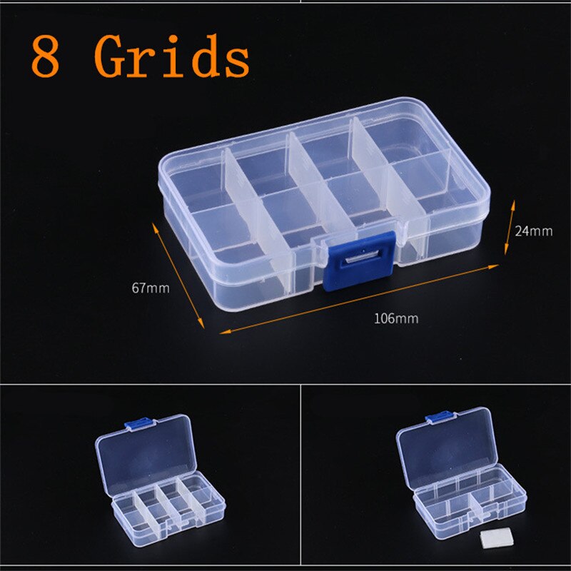 Adjustable 3-36 Grids Compartment Plastic Storage Box Jewelry Earring Bead Screw Holder Case Display Organizer Container: D2