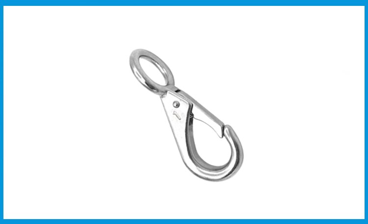 Marine Grade Stainless Steel 316 Rigid Loaded Fixed Eye Spring Clip Snap Hook Carabiner Marine Hardware Accessories for Boats