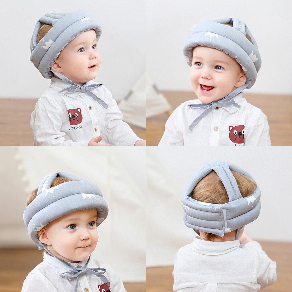 Anti-kollision baby beskyttende hat justerbar spædbarn hoved bomulds pude sikkerhedshjelm til gående børn hætte sikkerhed beskytte