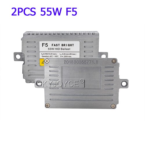 SKYJOYCE AC 12V Slim HID Ballast Xenon 35W 55W 70W DLT F3 F5 F7 Fast Bright Electronic Digital Reactor For Car Light Xenon Kit: 2PCS 55W F5