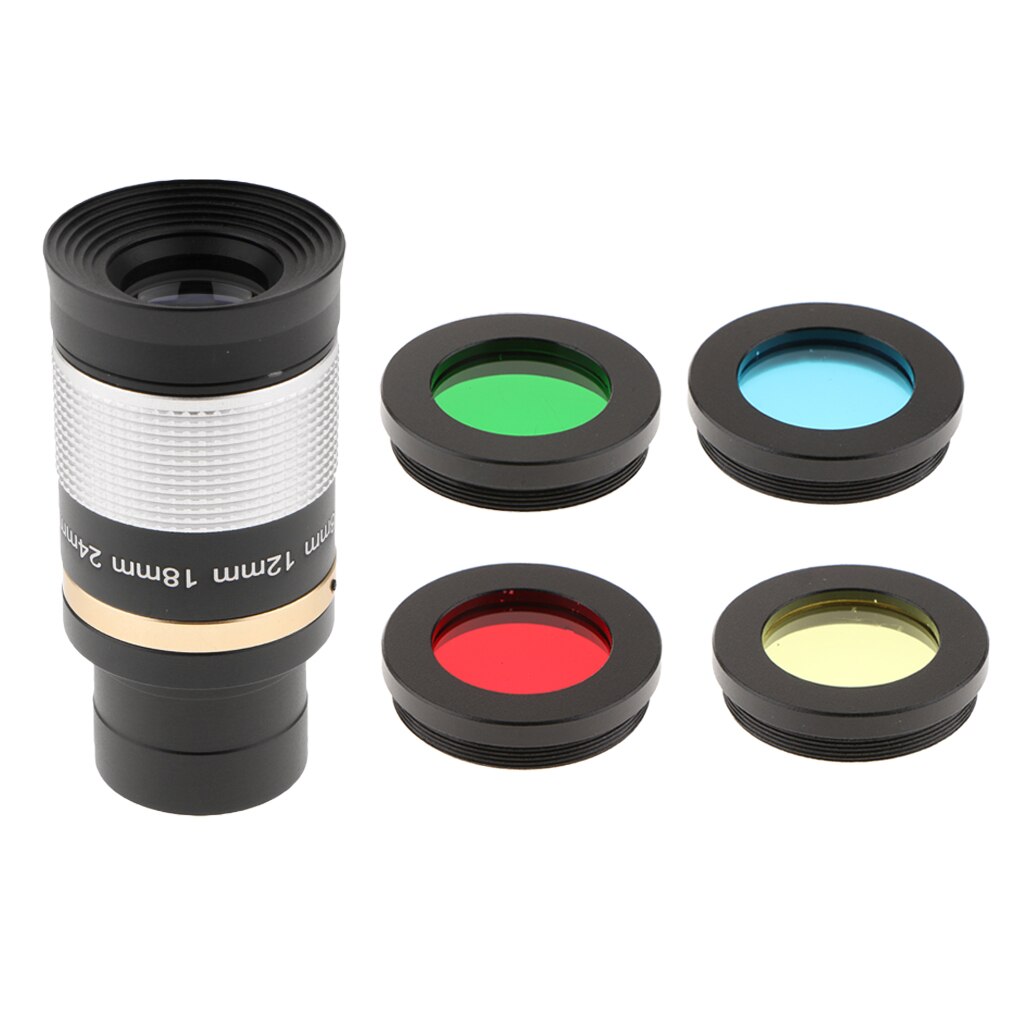 1.25 '' 31.7mm 8-24mm okular multibelagd optisk lins för teleskop skywatcher astronomi  + 4 st linsfärgfilterset