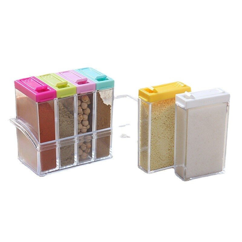 Juego de condimentos de cocina para el hogar, tarro transparente, rociador de especias, contenedor de almacenamiento, botella de comino