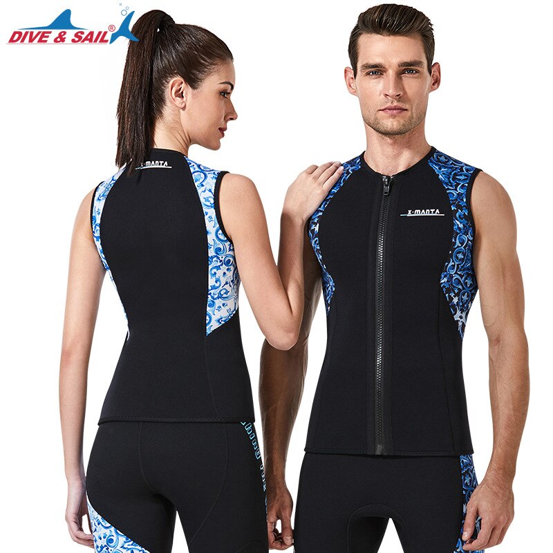 Wetsuits Vest Top 3mm Thermal Neoprene Wetsuit Sleeveless Jacket Zipper Front Diving Surfing Kayaking Canoeing for Men Women