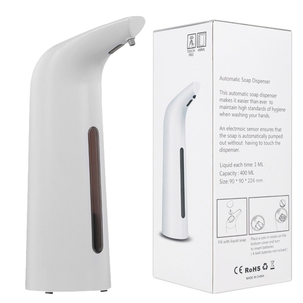 Bathroom Touchless Hand Wash Dispenser Automatic Soap Dispenser Infrared Sensor Hand Washing Tool 400ml: White