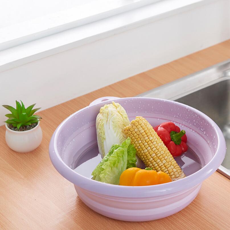 1PC Outdoor Travel Folding Wash Basin Folding Bucket Container Portable Basin Collapsible PP+TPE Washbasin Bathroom Accessori
