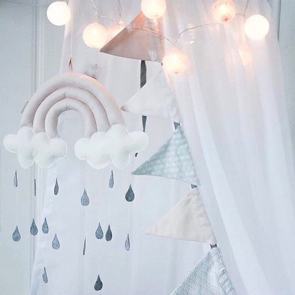 Recém-nascido nuvem raindrop brinquedos de parede cama do bebê tenda pingente berço pendurado quarto brinquedo ornamento infantil foto adereços