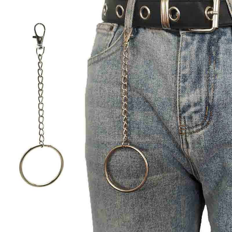 Straße Big Ring Anhänger Schlüssel Kette Rock Punk Hose Hipster Schlüssel Ketten Hose Jean Keychain HipHop Portachiavi Kpop Zubehör