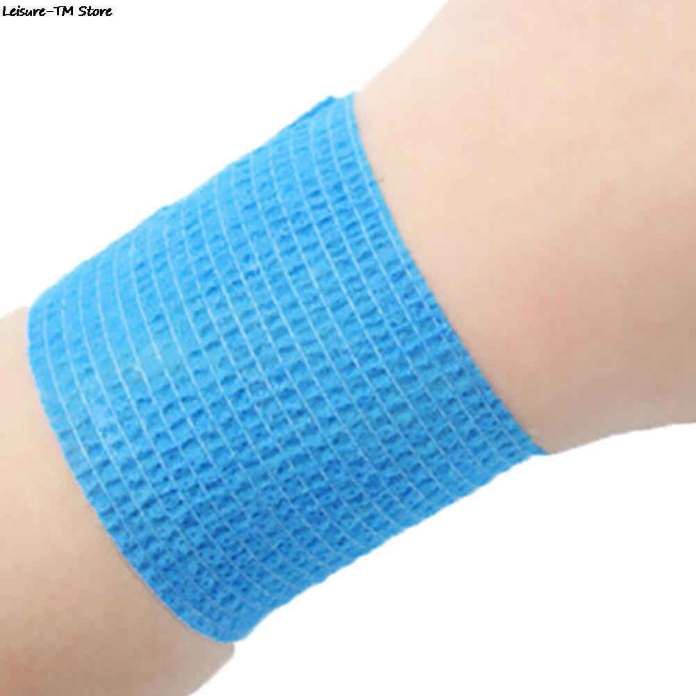 Self Adhering Stick Bandage Cotton blend elastic self adhesive adherent cohesive Wrap Finger Bandage tender Tape 1Roll