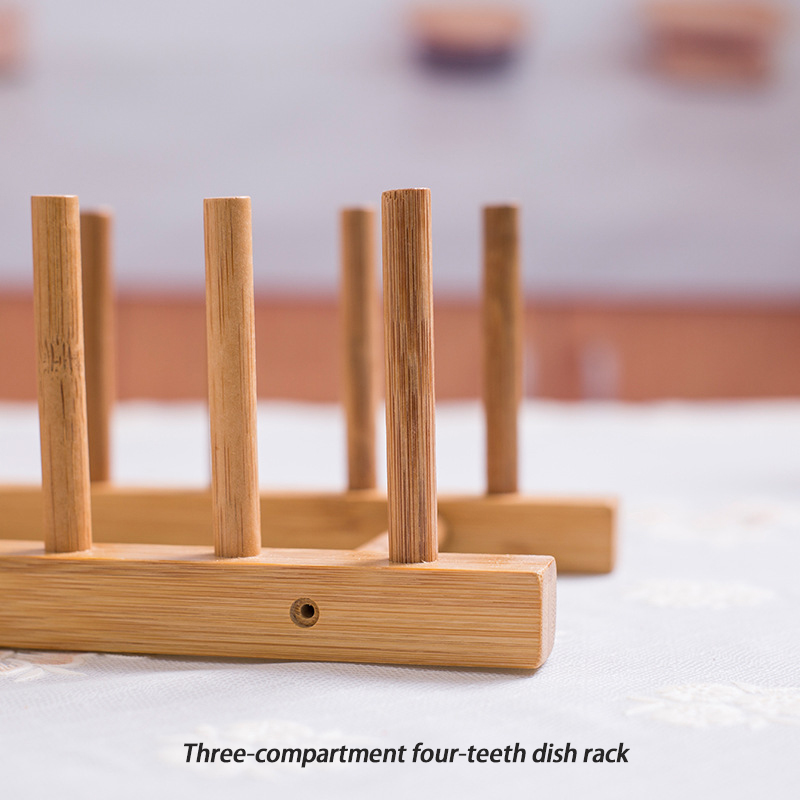 Massief Hout Gerechten Aftappen Keuken Rekken Houten Keuken Schotel &amp; Pot Cover Rack Eenvoudig Te Schoon Multifunctionele Vouwen afdruiprekken: 1