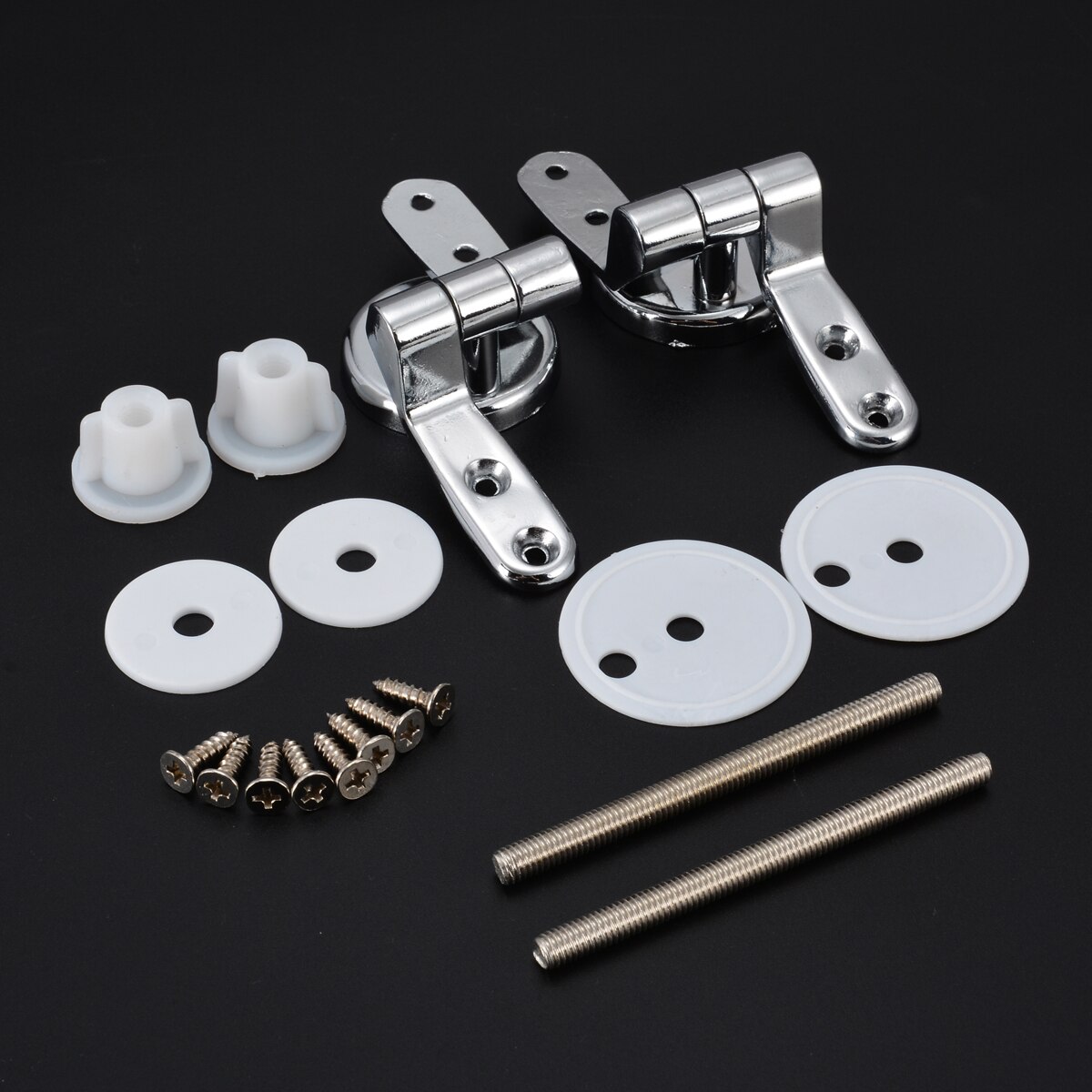 Universele Verstelbare paar Vervanging Chrome Badkamer Toiletbril Scharnier Set Paar Met Fittings Mayitr