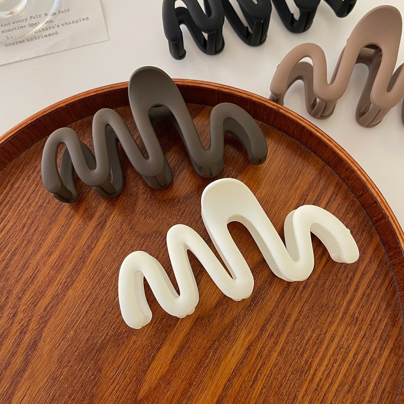 Pinza para el pelo acrílica a la , horquillas de estilo ondulado grande, pasadores, accesorios para el cabello, horquilla para mujer, tocado de cola de caballo