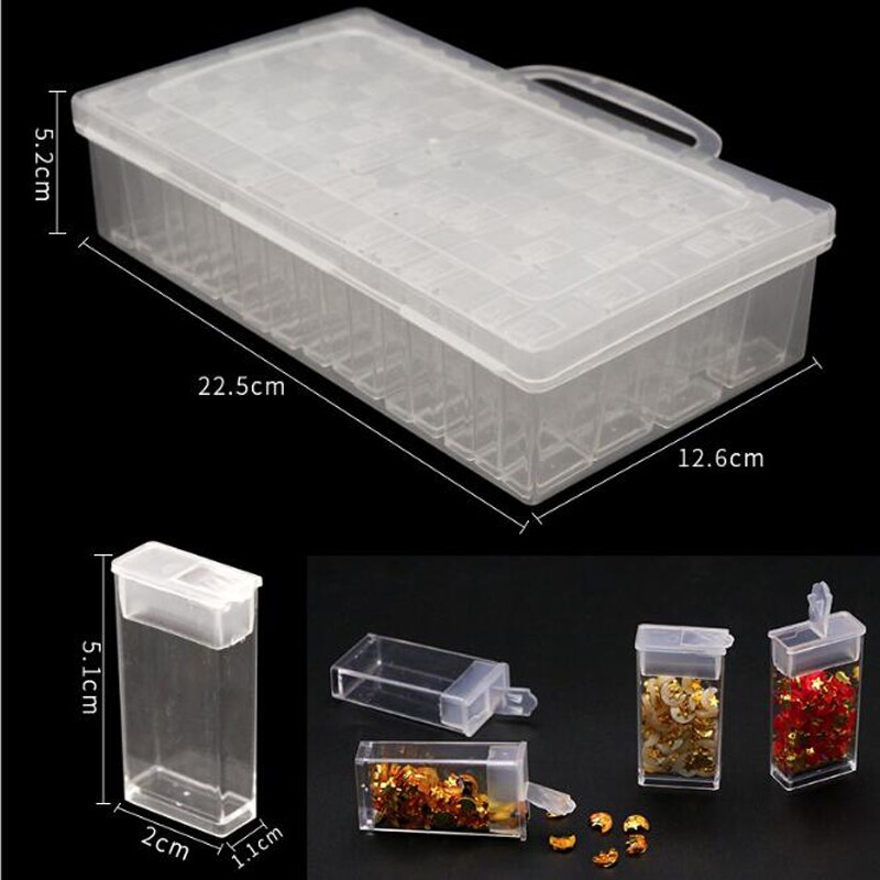 6/12/24/42/64 Grid Diamond Container Box DIY Diamant Embroidery Mosaic Tools Bead Transparent Plastic Drill Storage