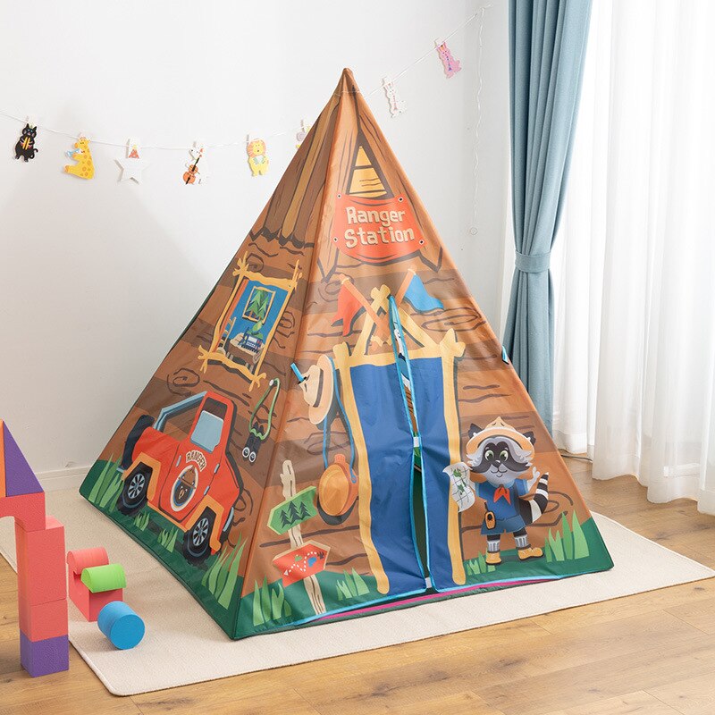 160CM Children's Toys Kids Tent Camping Toy Tents House for Girl Boutiques of Campaign Toy Child Tipi Indian Indoor Outdoor Tent: Adventure forest