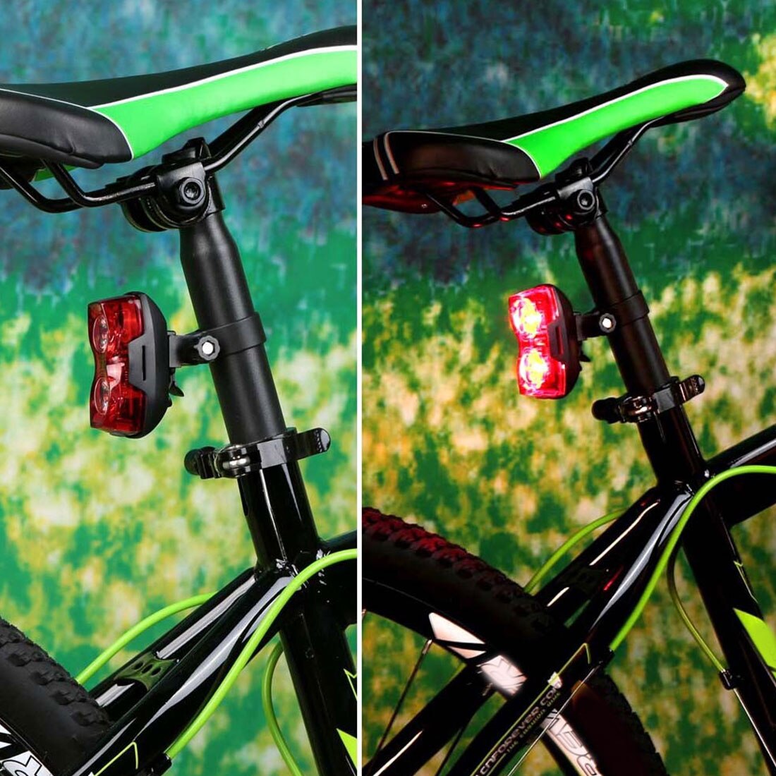 2 Led Fietslicht 3 Mode Bike Achterlicht Lantaarn Waterdichte Fietsen Veiligheidswaarschuwing Flashing Achterlichten Lamp Fietsen