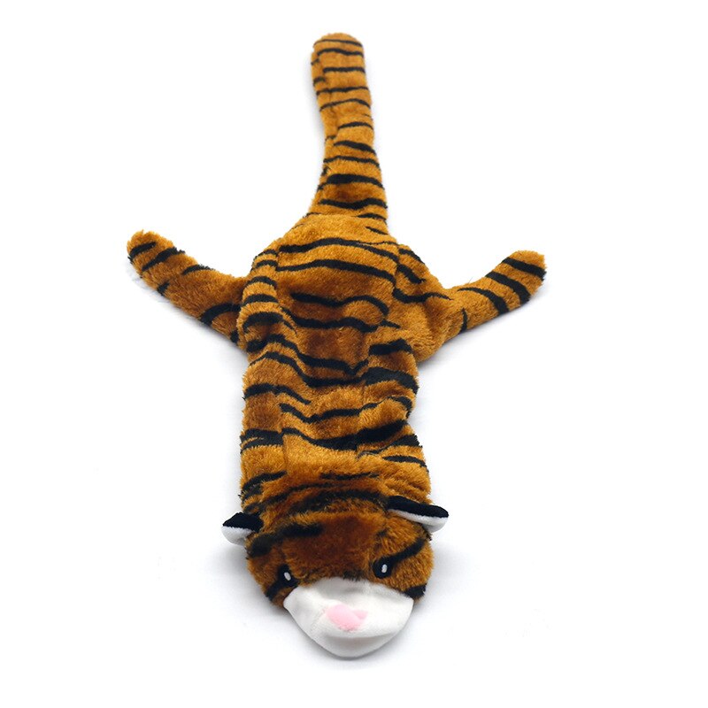 Kanin/leopard ren tand hundleksak ingen uppstoppad gnissel ljud husdjur leksak plysch tiger för hund katt tugga pipande valp leksak för träning: Tiger