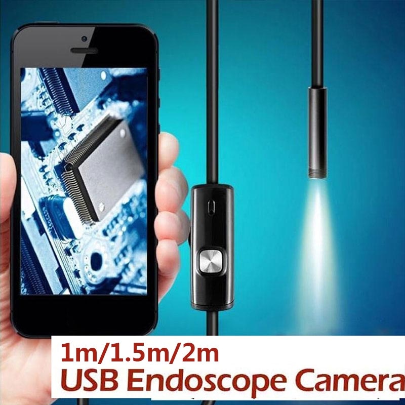 Endoscope portatif 5.5mm, cuillère auriculaire, boroscope 6 IP67 USB, surveillance de Photos vidéo en temps réel, téléphones portables, ordinateurs