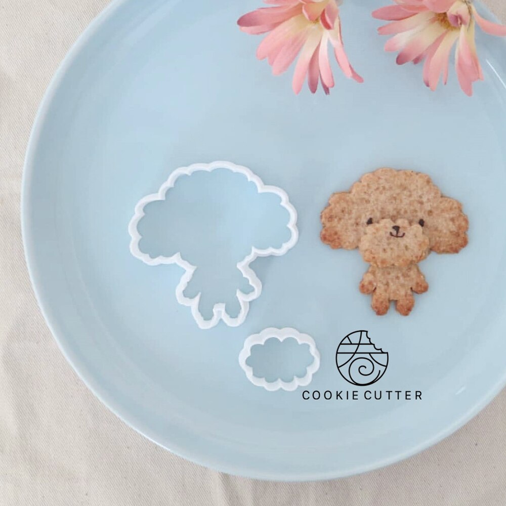 Teddy Hond Poedel Cookie Cutter Biscuit Mold Dress Up Kleding Decoratie Gereedschappen Fondant Suiker Ambachtelijke Hand Druk Pla Plastic Mal: Teddy