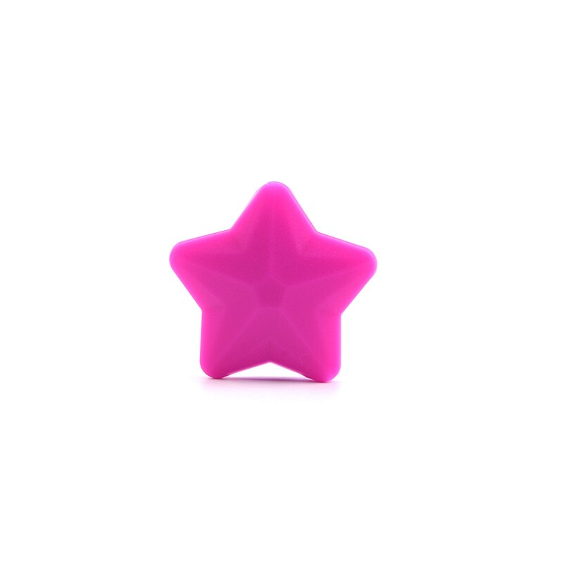LOFCA 5pcs Star Silicone Beads Soft teether Star Shape BPAFREE Baby Diy Jewelry Bracelet Necklace and Pendant Making Oral Care: violet red