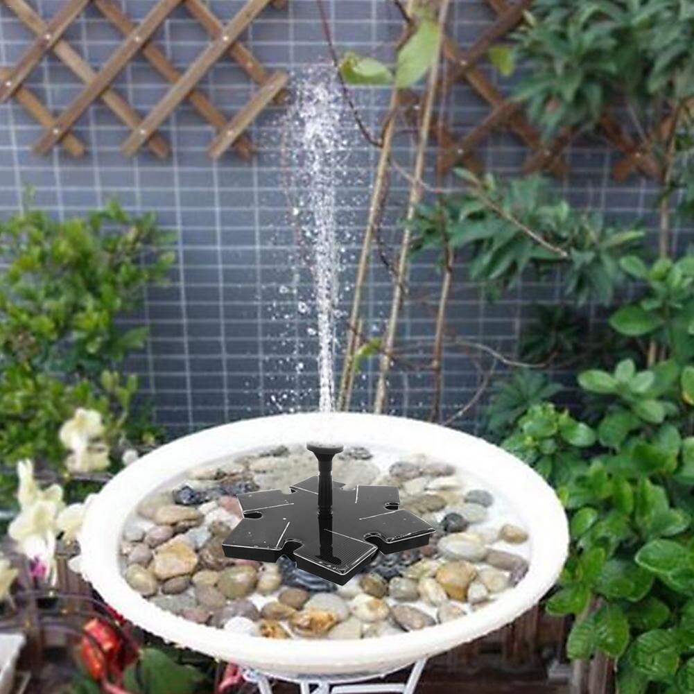 Snowflake Solar Water Fountain Power Garden Pond Decor Floating Fountain Freestanding Submersible Solar Panel Water Pump Kit