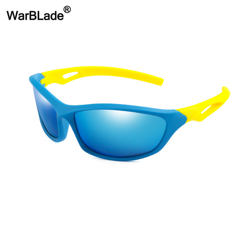 Wbl børn polariserede solbriller seje drenge pige sport beskyttelsesbriller silikone sikkerhed børn solbriller baby nuancer briller  uv400: Blå blå