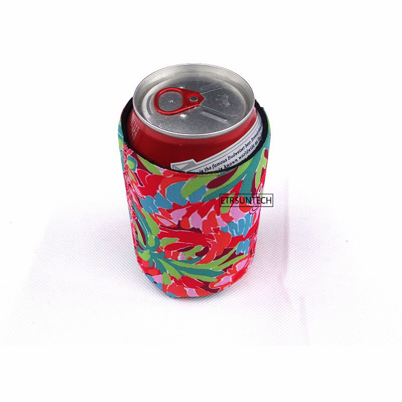 6 stuks 330ml 12oz Thema Geïsoleerde Neopreen Bier & Soda Mouw Covers Kan Koelers Mouwen Perfect Voor BBQ bruiloften Partijen