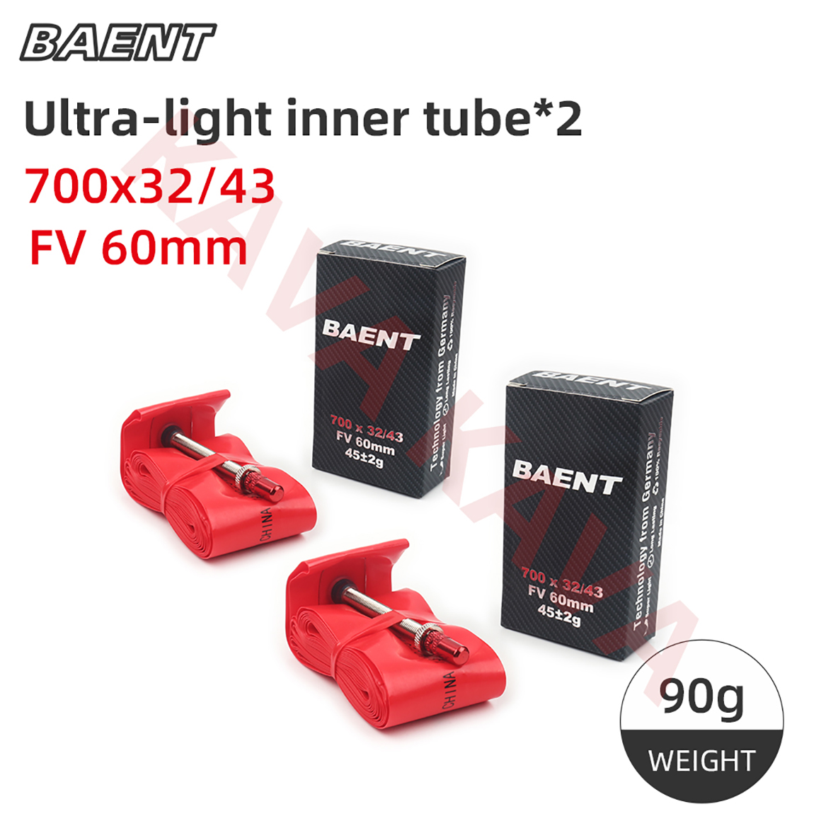 Baent Road Bike Inner Tube Ultralight 700x23/28/32/43C TPU Material Bicycle Tyres 60mm 80mm French Valve Speed Bike Parts