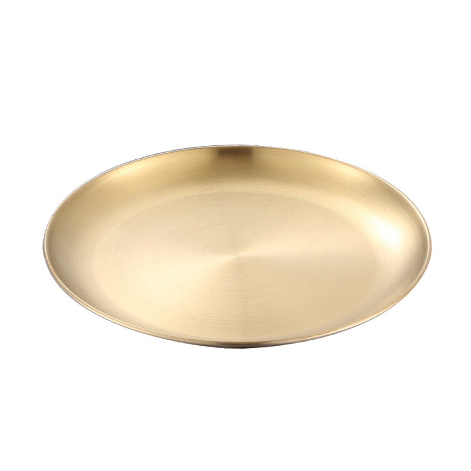 Kids Kitchen Dishwasher Safe Dessert Feeding Dish Picnic Tableware Round Dinner Plate Stainless Steel Food Tray For Serving