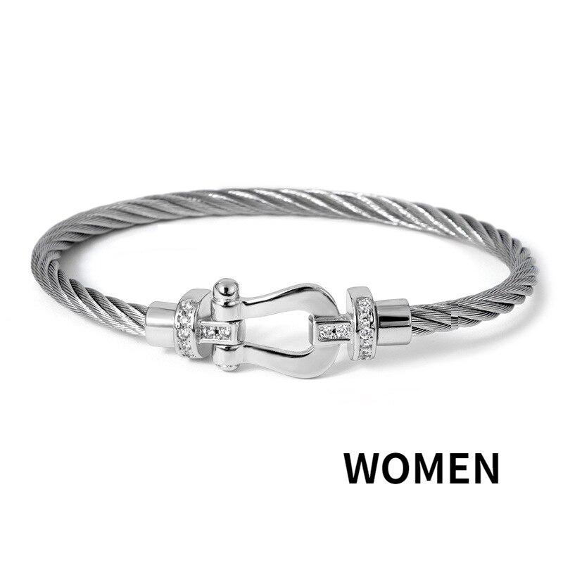 Rose Gold Plated Stainless Steel Wire Bracelets: Silver Women