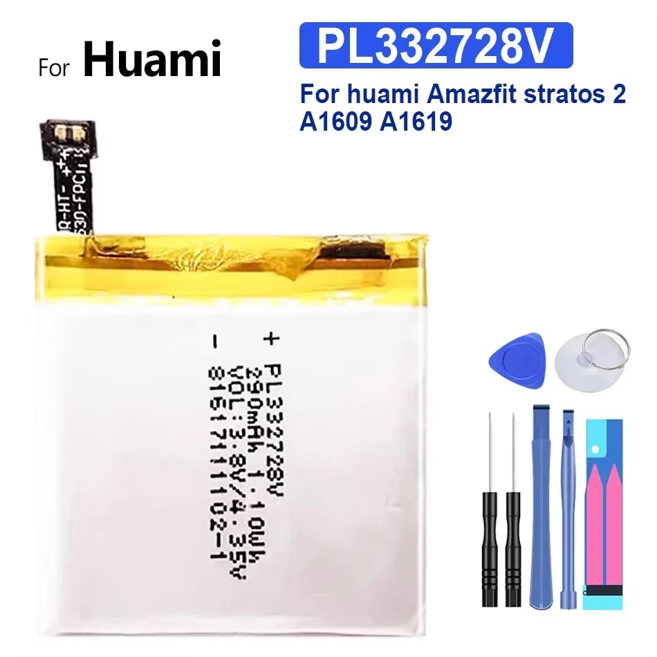 Batería de reloj para Huami Amazfit T-Rex Pro, Res Sport 2, Verge Lite Global, Stratos II 2, A1609, Amazfit Ares Bip GTR, Sports: Rojo
