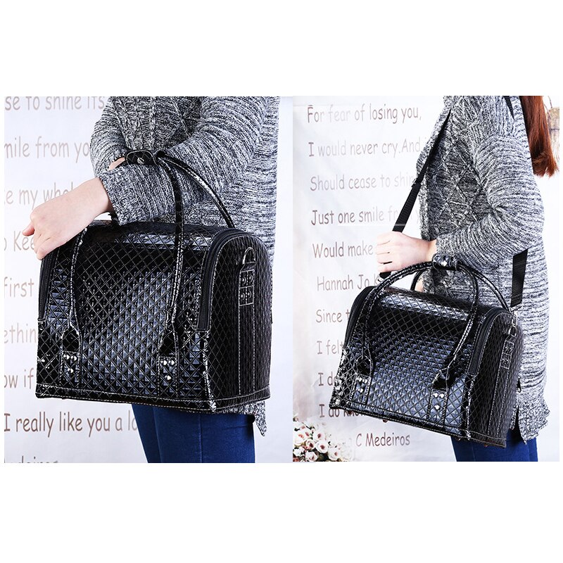 Pu läder kosmetisk låda kvinnor flera lager nagelkonst sminklådor stor kapacitet sminkpåse toalettartiklar