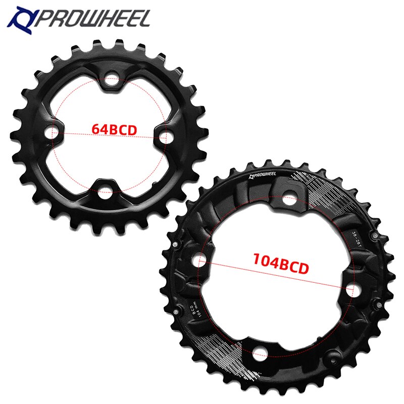 Prowheel 104/64BCD Mtb Fiets Tandwielen Dubbel Kettingwiel 26T 28T 36T 38T 10/11 Speed Kettingblad fiets Crankstel Tandplaat Onderdelen