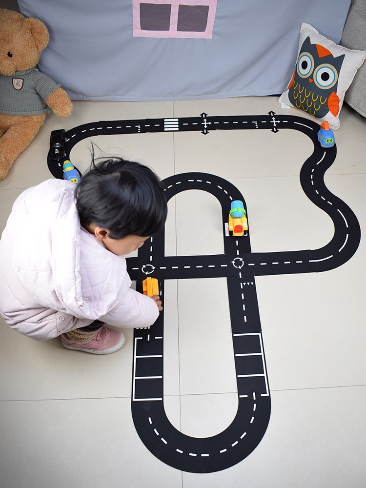 Kinderen Road Building Snelweg Speelgoed Auto Verkeer Rijbaan Flexibele Pvc Puzzels Track Play Set Diy Universele Accessoires Spel Scene