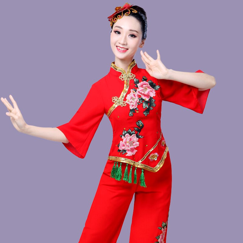 Hanfu style Yangko performance square dance costume fan dance umbrella dance traditional chinese dance costume