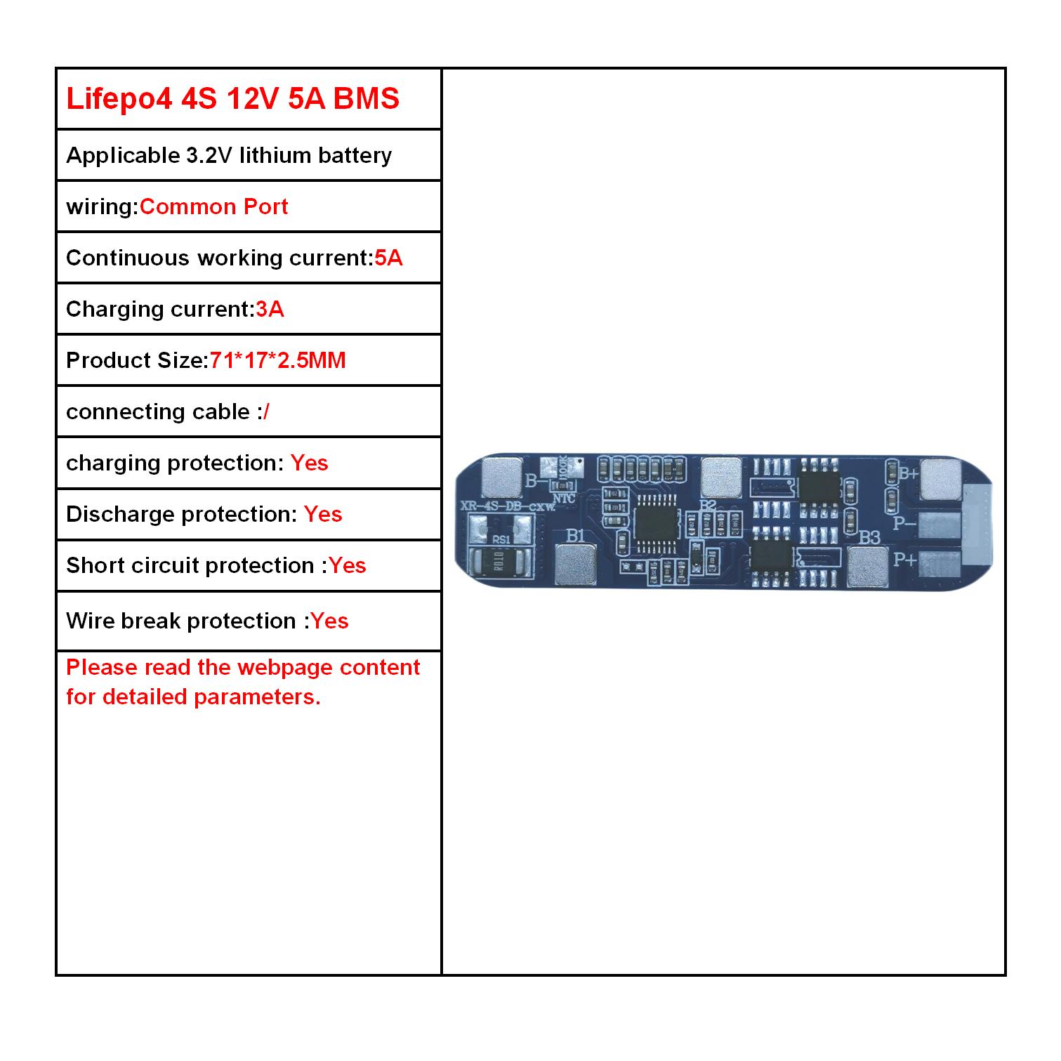 Lifepo4 BMS 4S 12V 18650 21700 32700 32650 Lithium Iron Phosphate Battery 5A 8A 10A 20A 30A Charge Discharge Protection Board: Blue