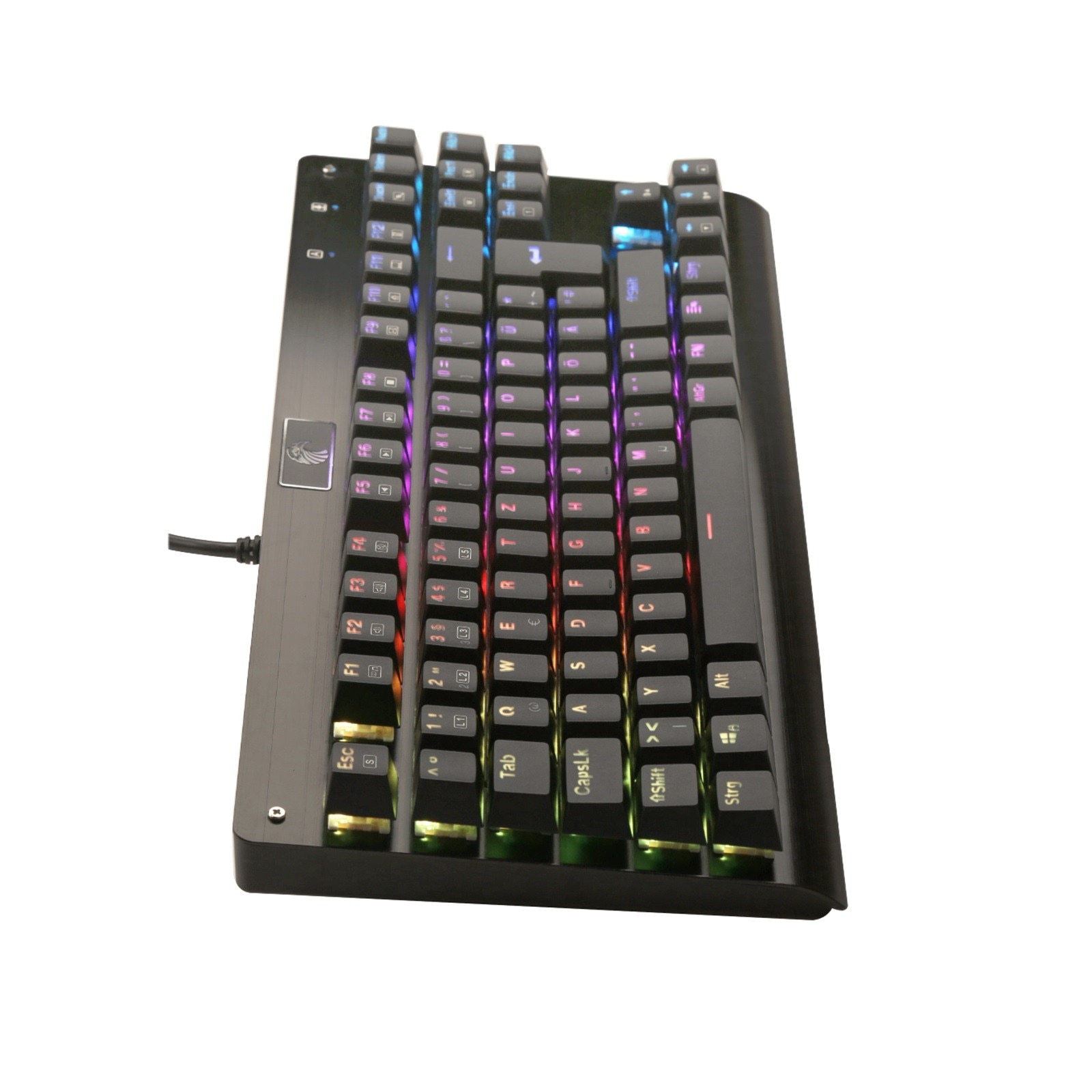 Z77 mechanical gaming keyboard 88-key German keyboard with RGB LED backlight 9 RGB backlight stylish Fast response speed durable