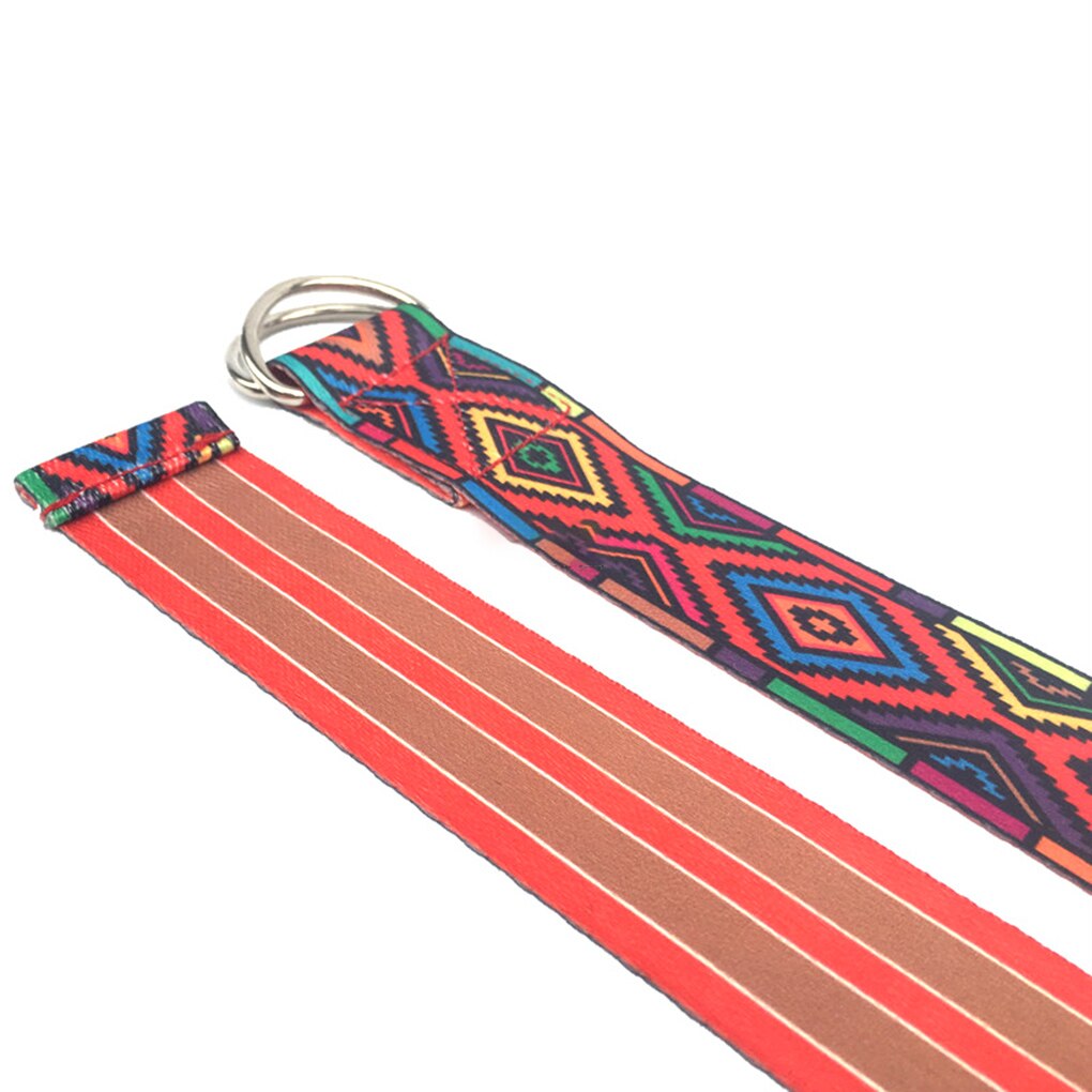 Vrouwen yoga stretchband d-ring riem fitness gym touw bloemen taille been weerstand fitnessbanden