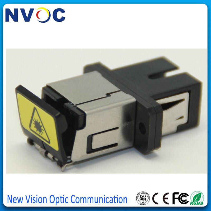 5Pcs/Lot,SC UPC APC Simplex Metal Cover Shutter Fiber Optic Adapter,SC SM MM OM3 Shuttered Fiber Optical Coupler