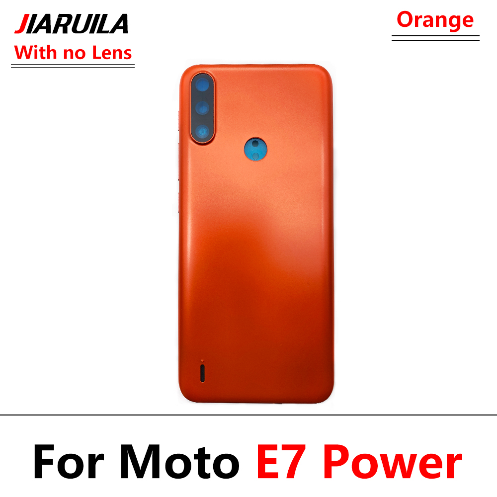 Back Battery Cover Rear Cover Glass Housing Case For Motorola Moto E6 Plus E6S G 5G E7 Power G20 G50 G60 With Glue Adhesive: E7 Power Orange